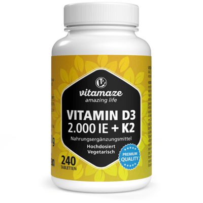 Vitamina D3 2.000 UI + K2 100 mcg ad alto dosaggio