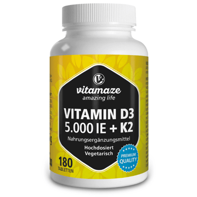 Vitamin D3 5000 IE + K2 100 mcg hochdosiert